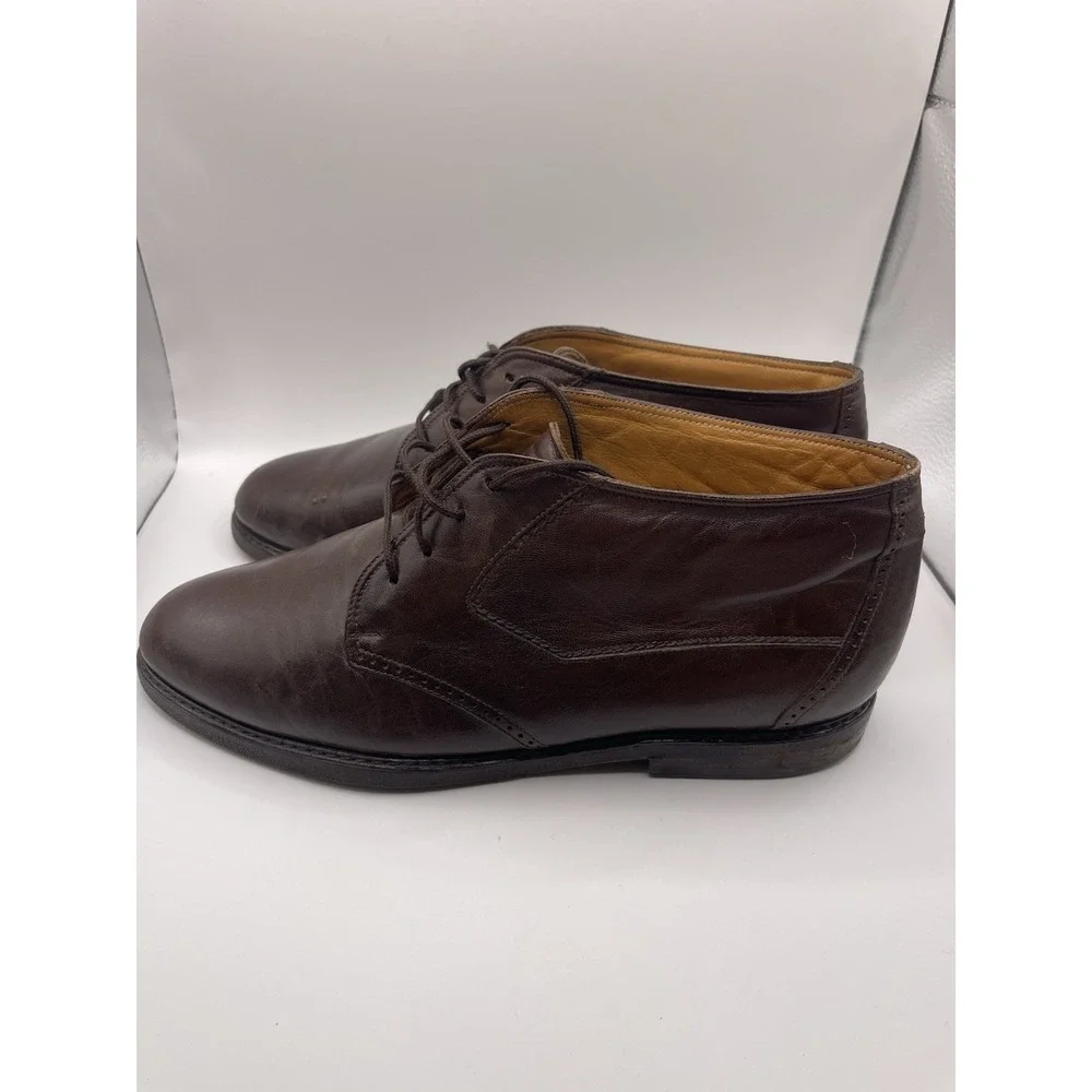 VINTAGE BALLY SHEFFIELD HIGH‎ TOP MEN'S SHOE - BROWN size 9 Bin E